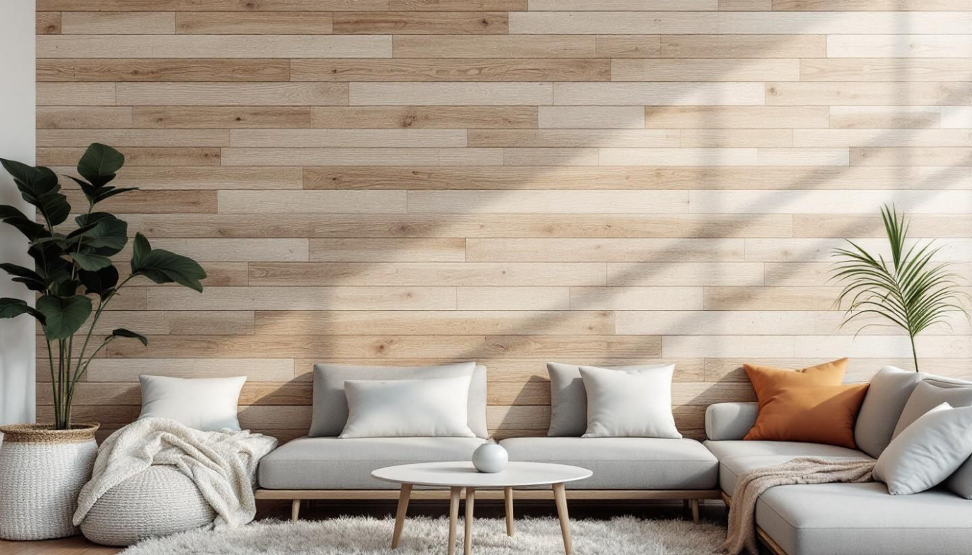 Transformer un espace avec les textures du papier peint effet bois